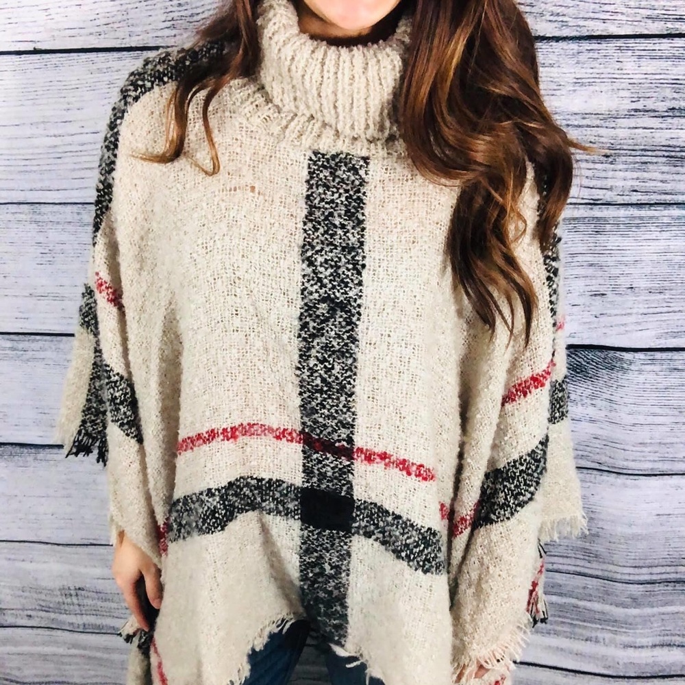 Plaid ponchos